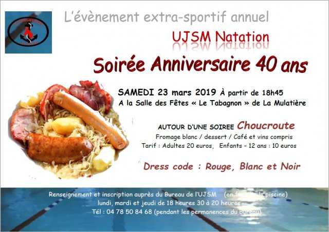 Ujs La Mulatiere Natation Ce Samedi Soiree Des 40 Ans De L Ujsm Natation Propulse Par Abcnatation