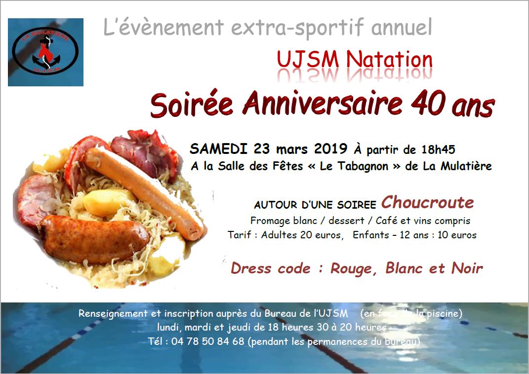 Ujs La Mulatiere Natation Soiree 40 Ans Ujsm Natation Propulse Par Abcnatation